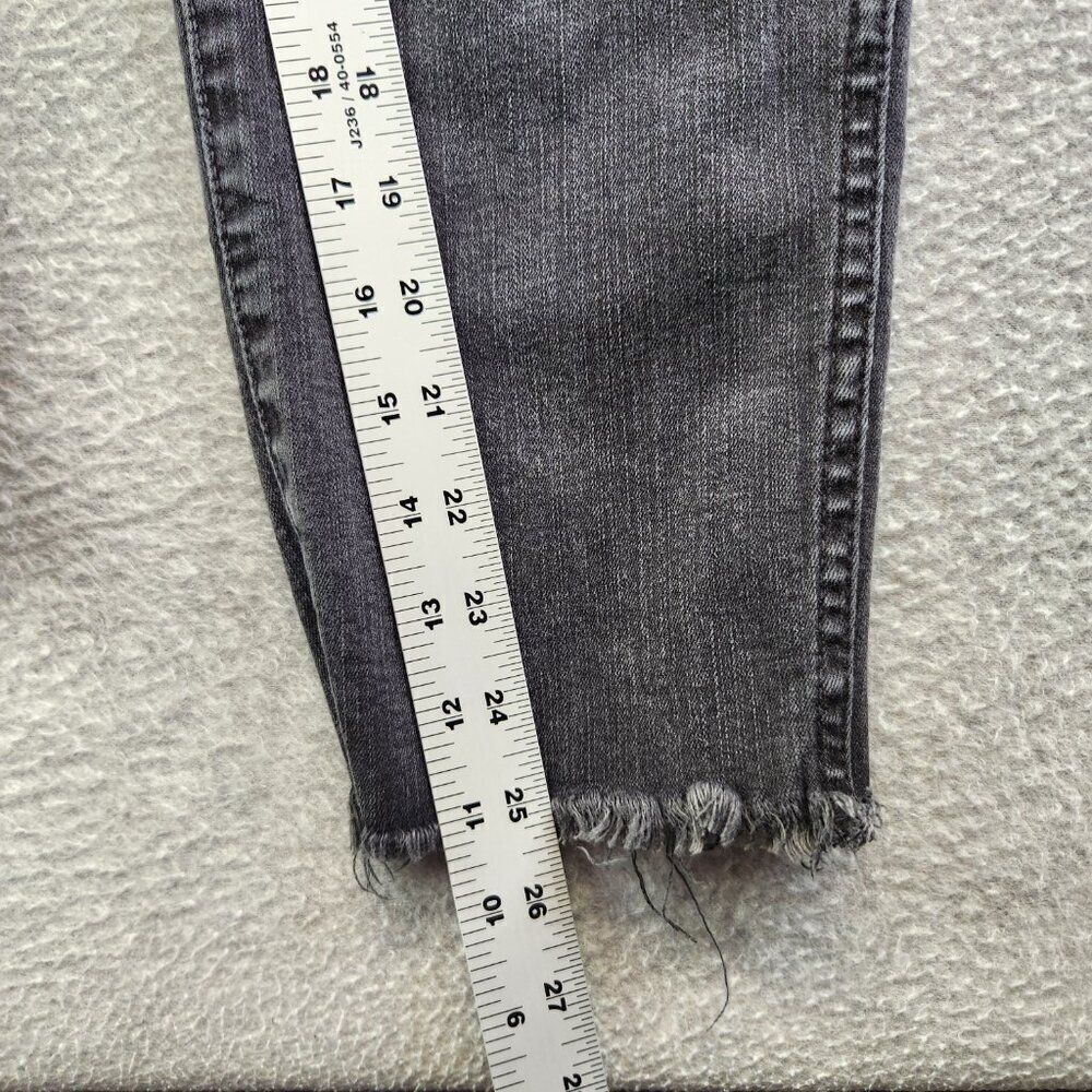 Madewell Jeans Womens 34P Petite Black 10" High Rise Skinny Raw Hem Button Fly - Picture 16 of 16
